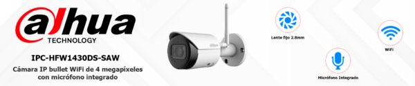 camara-IP-bullet-wifi-4-megapixeles-microfono-integrado-microSD-IPC-HFW1430DS-SAW-Dahua DAHUA IPC-HFW1430DS-SAW