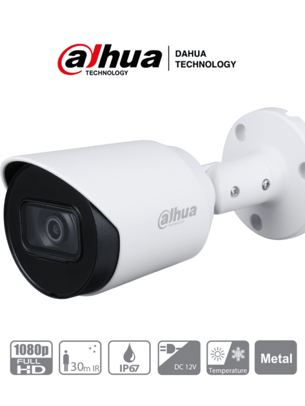 DAHUA-HFW1200T-36-Camara-Bullet-HDCVI-1080p-90-Grados-de-Apertura-Lente-Fijo-de-3.6mm-IR-30-Mts-IP67-Metalica-TVI-AHD-y-CBVS DAHUA HAC-HFW1200T-36