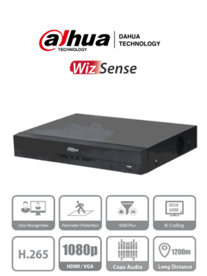 Grabadora-de-video-8canales-HDCVI-Wizsense-2canales-reconocimiento-facial-SMD-Plus-proteccion-perimetral-Dahua-DH-XVR5108HE-I3 DAHUA XVR5108HE-I3