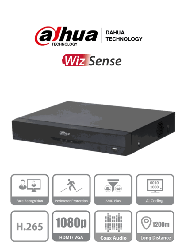 Grabadora-de-video-8canales-HDCVI-Wizsense-2canales-reconocimiento-facial-SMD-Plus-proteccion-perimetral-Dahua-DH-XVR5108HE-I3 DAHUA XVR5108HE-I3