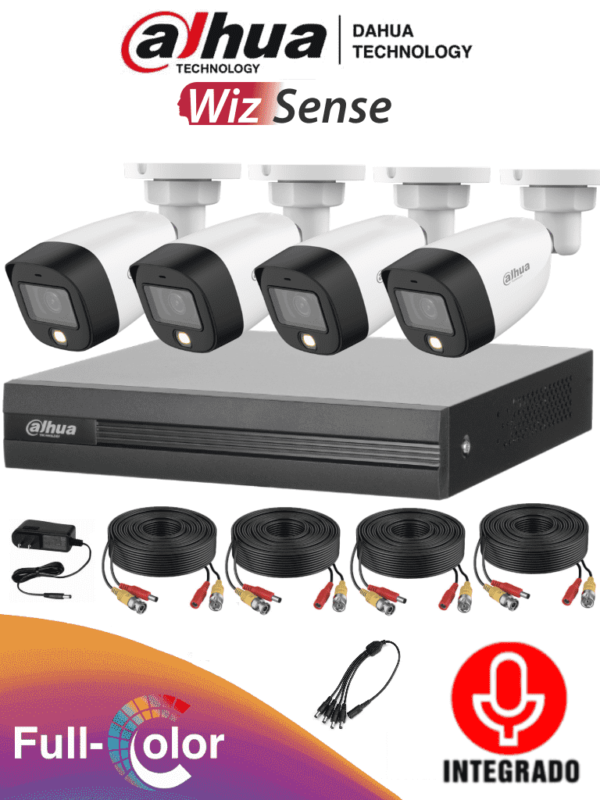 Kit-de-4-Camaras-de-2-Megapixeles-full-color-con-Microfono-integrado DAHUA FULLCOLORKIT-A